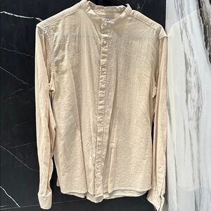 Zara Beige linen Blouse
